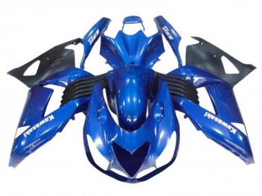 Migliori Carena Moto Kawasaki ZX14R ZZR1400 2006-2011 - Blu Nero Bianco Decal