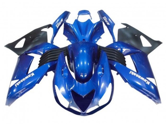 Migliori Carena Moto Kawasaki ZX14R ZZR1400 2006-2011 - Blu Nero Bianco Decal