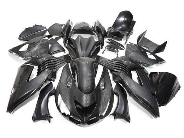 Migliori Carena Moto Kawasaki ZX14R ZZR1400 2006-2011 - Falso Fibra di Carbonio