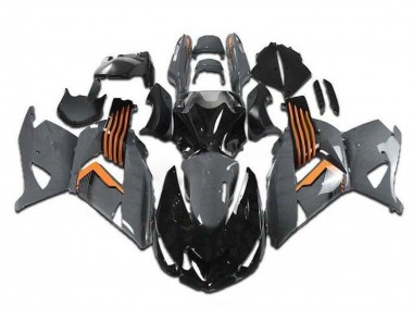 Migliori Carena Moto Kawasaki ZX14R ZZR1400 2006-2011 - Grigio Arancia Nero
