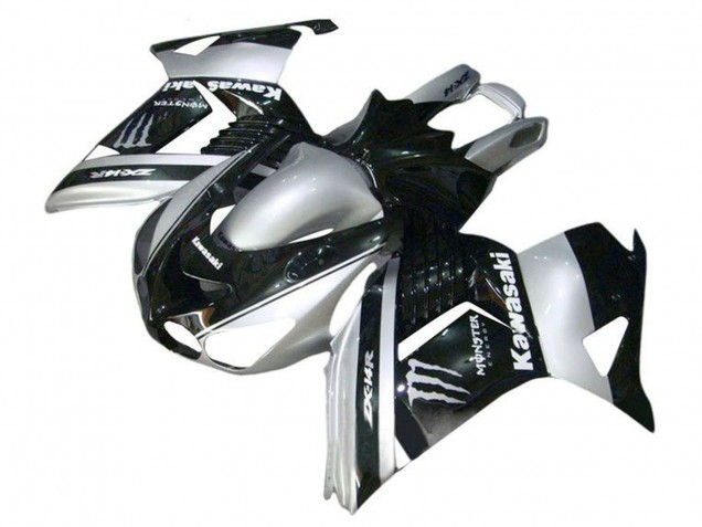 Migliori Carena Moto Kawasaki ZX14R ZZR1400 2006-2011 - Argento Nero Mostro