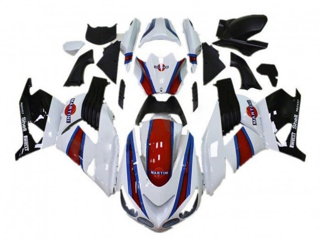 Migliori Carena Moto Kawasaki ZX14R ZZR1400 2006-2011 - Bianco Rosso Blu Nero Martini
