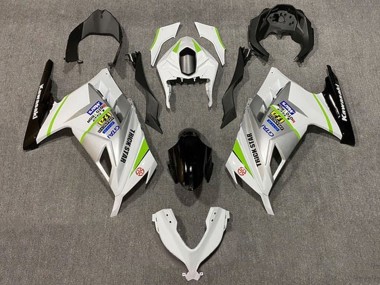 Migliori Carena Moto Kawasaki EX300 2013-2024 - Bianco Argento Verde Nero