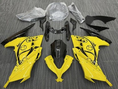 Migliori Carena Moto Kawasaki EX300 2013-2024 - Giallo Nero Cerchi