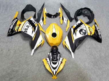 Migliori Carena Moto Kawasaki EX300 2013-2024 - Giallo Bianco Nero