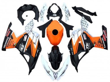 Migliori Carena Moto Kawasaki Ninja 400 2018-2024 - Arancia Bianco Nero