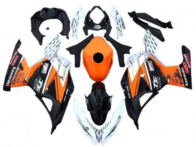 Migliori Carena Moto Kawasaki Ninja 400 2018-2024 - Arancia Bianco Nero