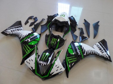 Migliori Carena Moto Yamaha YZF R1 2012-2014 - Bianco Nero Verde Mostro