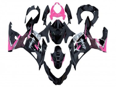 Migliori Carena Moto Kawasaki Ninja 400 2018-2024 - Nero Lucido Rosa Bianco