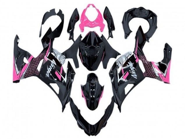 Migliori Carena Moto Kawasaki Ninja 400 2018-2024 - Nero Lucido Rosa Bianco