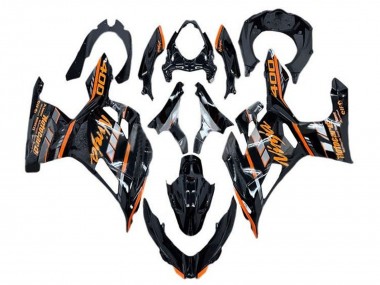Migliori Carena Moto Kawasaki Ninja 400 2018-2024 - Nero Lucido Arancia Grigio