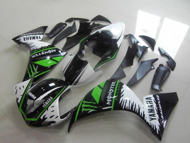 Migliori Carena Moto Yamaha YZF R1 2012-2014 - Bianco Nero Verde Mostro