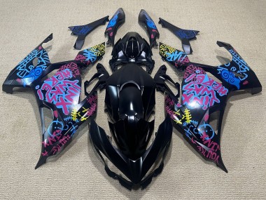 Migliori Carena Moto Kawasaki Ninja 400 2018-2024 - Nero Blu Jinx