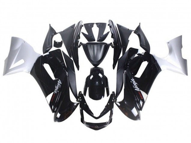 Migliori Carena Moto Kawasaki Ninja 650 EX650 2006-2008 - Nero Lucido Bianco