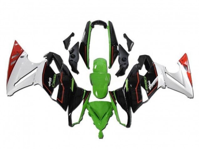 Migliori Carena Moto Kawasaki Ninja 650 EX650 2009-2011 - Verde Nero Bianco Rosso