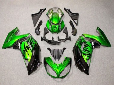 Migliori Carena Moto Kawasaki Ninja 650 EX650 2012-2016 - Verde Nero Lucido