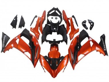 Migliori Carena Moto Kawasaki Ninja 650 EX650 2017-2019 - Arancia Nero Opaco
