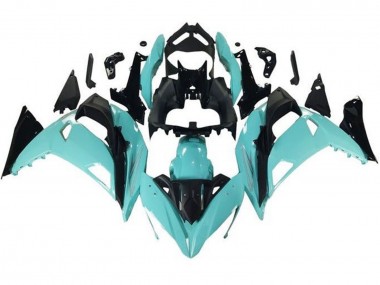Migliori Carena Moto Kawasaki Ninja 650 EX650 2017-2019 - Azzurro Chiaro Nero