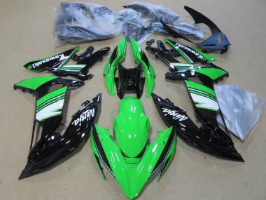 Migliori Carena Moto Kawasaki Ninja 650 EX650 2017-2019 - Verde Bianco Nero Lucido