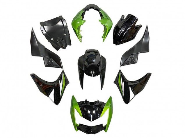 Migliori Carena Moto Kawasaki Z1000 2007-2009 - Verde Nero Lucido Argento