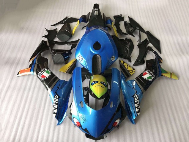 Migliori Carena Moto Yamaha YZF R1 2015-2019 - Blu Giallo Squalo