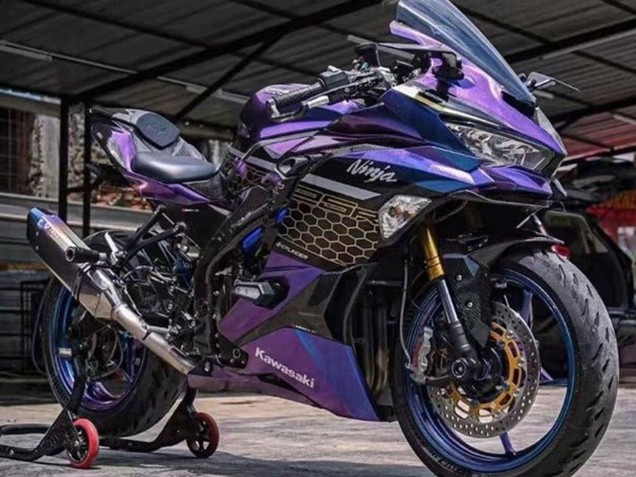 Migliori Carena Moto Kawasaki ZX25R ZX-25R 2019-2025 - Viola Blu Oro Pendenza Honeycomb