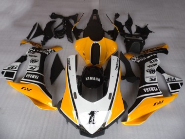 Migliori Carena Moto Yamaha YZF R1 2015-2019 - Arancia Bianco Nero Motul YSP