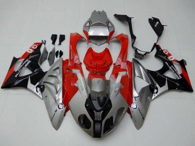 Migliori Carena Moto BMW S1000RR 2009-2014 - Argento Rosso Nero