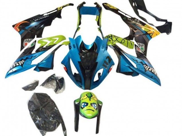 Migliori Carena Moto BMW S1000RR 2015-2016 - Giallo Blu Nero Squalo