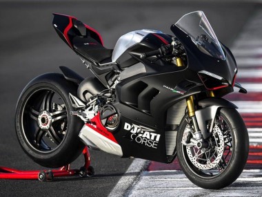 Migliori Carena Moto Ducati Panigale V4 V4S 2022-2024 - Nero Opaco Argento Rosso