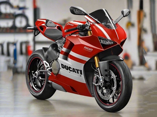 Migliori Carena Moto Ducati Panigale V4 V4S 2018-2019 - Bianco Rosso Banda