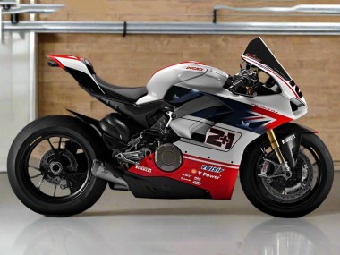 Migliori Carena Moto Ducati Panigale V4 V4S 2018-2019 - Argento Rosso Nero
