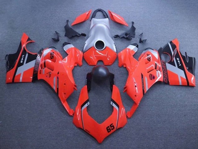 Migliori Carena Moto Ducati Panigale V4 V4S 2020-2021 - Argento Rosso Nero Opaco Banda 65