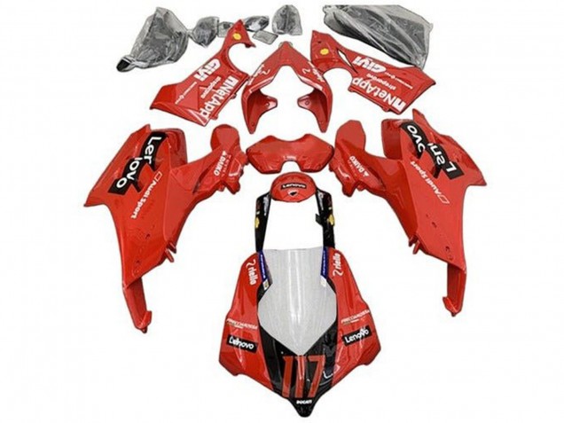 Migliori Carena Moto Ducati Panigale V4 V4S 2020-2021 - Rosso Nero Lucido Lenovo 117