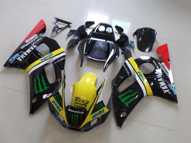 Migliori Carena Moto Yamaha YZF R6 1998-2002 - Nero Lucido Giallo Rosso Verde Motul Mostro