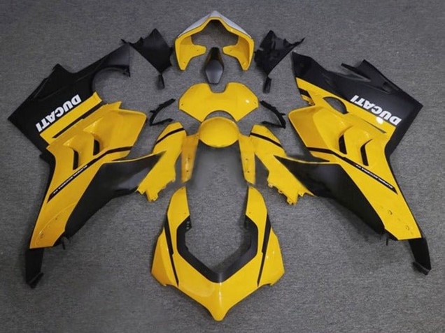 Migliori Carena Moto Ducati Panigale V4 V4S 2020-2021 - Giallo Bianco Nero Opaco