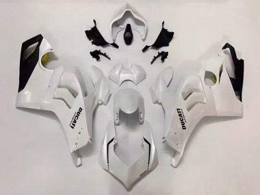 Migliori Carena Moto Ducati Panigale V4 V4S 2020-2021 - Bianco Perla Nero Lucido