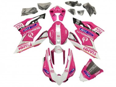Migliori Carena Moto Ducati Panigale 899/1199 2011-2014 - Rosa Bianco Nero Lucido Fiamm