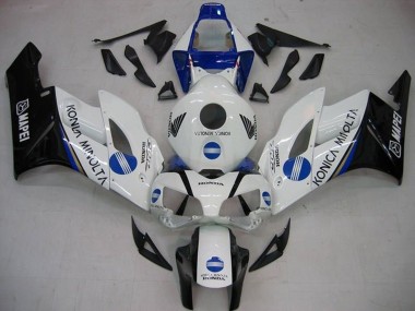 Migliori Carena Moto Honda CBR1000RR 2004-2005 - Bianco Blu Nero Lucido Konica Minolta