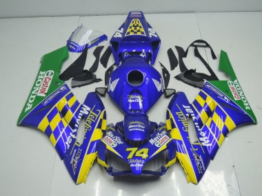 Migliori Carena Moto Honda CBR1000RR 2004-2005 - Blu Giallo Verde MoviStar