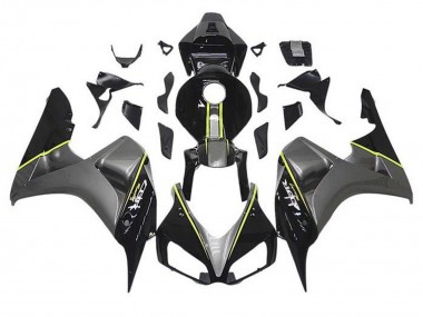 Migliori Carena Moto Honda CBR1000RR 2006-2007 - Grigio Nero Lucido Giallo Banda
