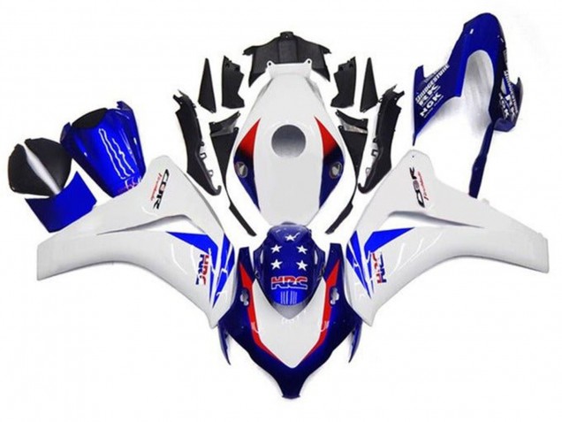 Migliori Carena Moto Honda CBR1000RR 2008-2011 - Bianco Rosso Blu Stella HRC