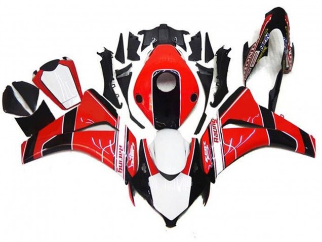 Migliori Carena Moto Honda CBR1000RR 2008-2011 - Rosso Bianco Nero Lucido Banda