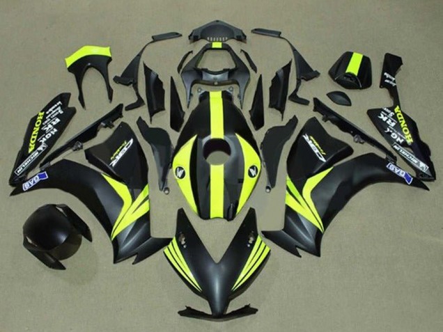 Migliori Carena Moto Honda CBR1000RR 2012-2016 - Nero Opaco Giallo Banda