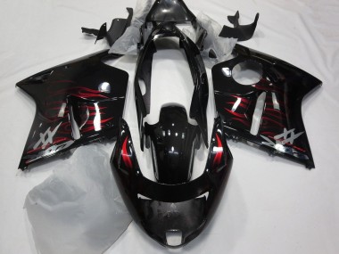 Migliori Carena Moto Honda CBR1100XX Blackbird 1996-2007 - Nero Lucido Rosso Fiamma