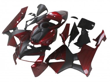 Migliori Carena Moto Honda CBR600RR 2005-2006 - Rosso Bordeaux Nero Opaco