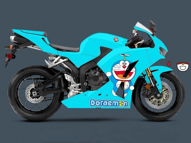 Migliori Carena Moto Honda CBR600RR 2013-2023 - Azzurro Chiaro Doraemon