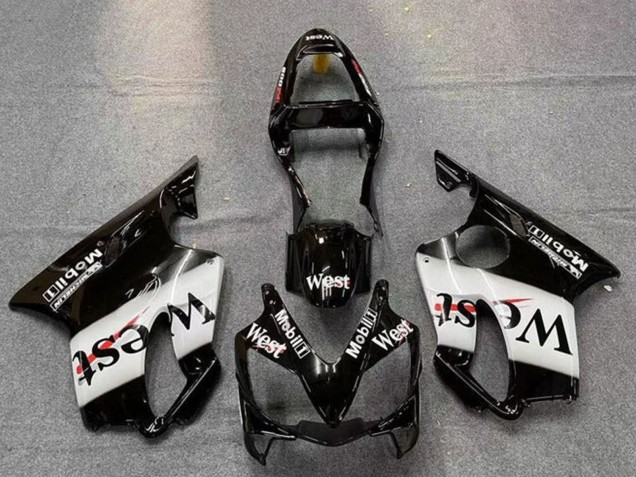 Migliori Carena Moto Honda CBR600 F4i 2001-2003 - Nero Lucido Bianco West