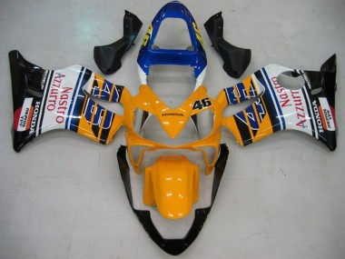 Migliori Carena Moto Honda CBR600 F4i 2001-2003 - Giallo Bianco Blu Nero Lucido Nastro Azzurro