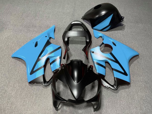Migliori Carena Moto Honda CBR600 F4i 2001-2003 - Azzurro Chiaro Nero Opaco